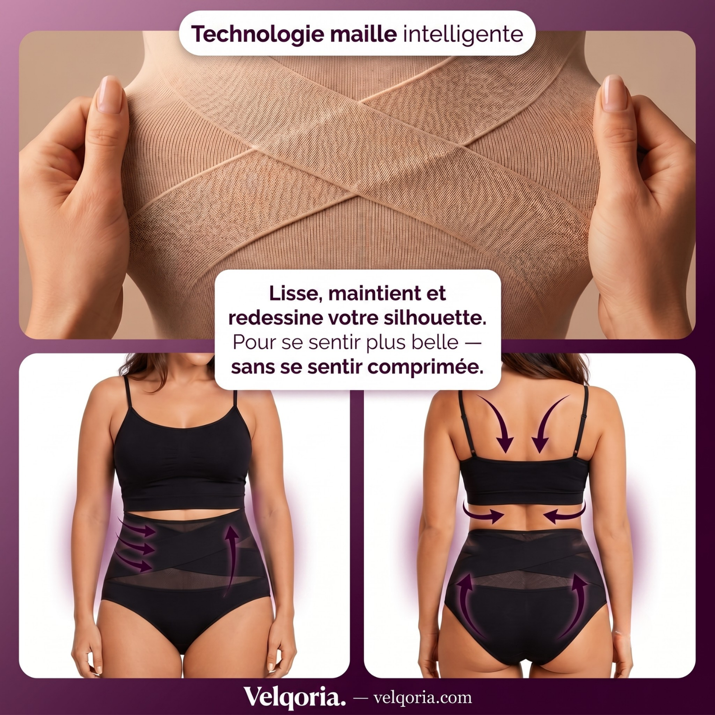 Bande Croisée™ — Culotte Gainante Taille Haute Sans Couture