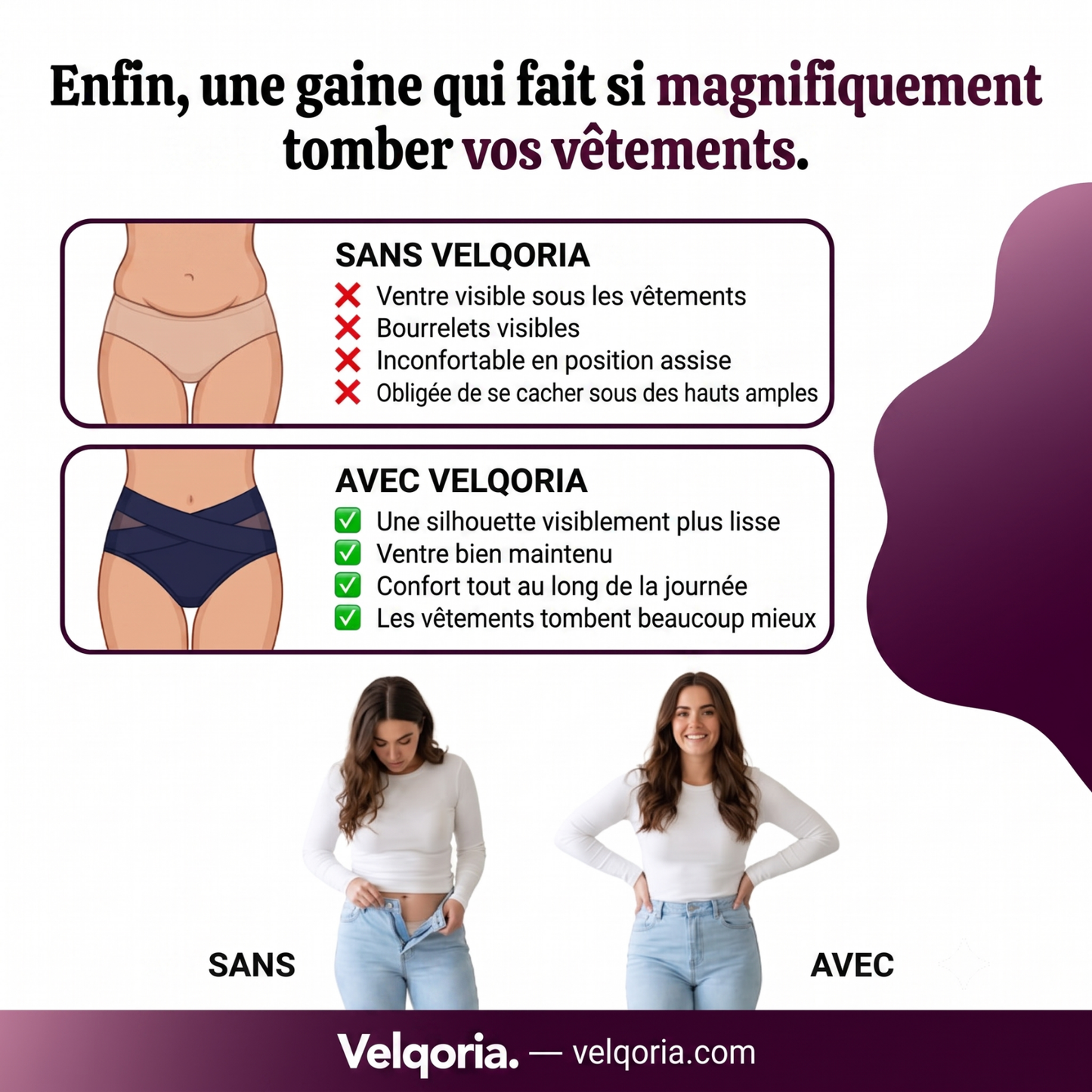 Bande Croisée™ — Culotte Gainante Taille Haute Sans Couture