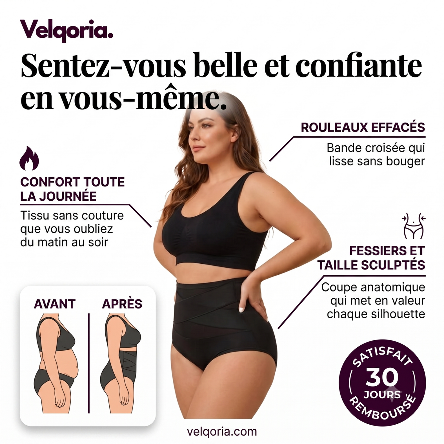 Bande Croisée™ — Culotte Gainante Taille Haute Sans Couture
